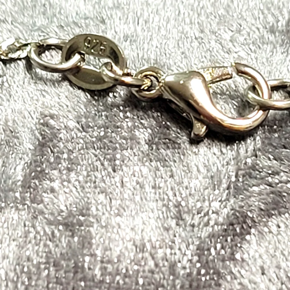 925S  Romantic Love Heart Necklace Hoop Earrings Set - Picture 2 of 6